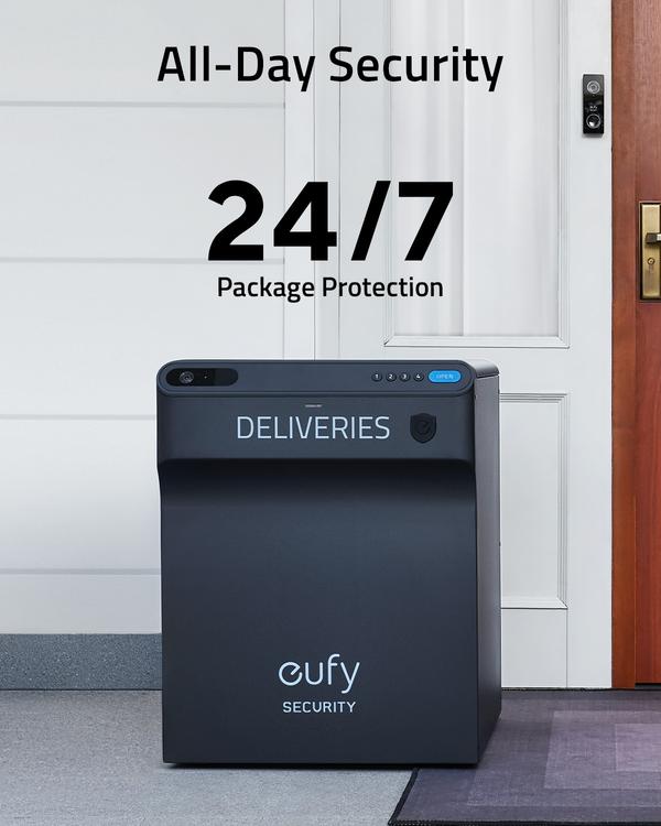 Get a notification and watch every package delivery with a 1080p HD camera right from your phone in real time