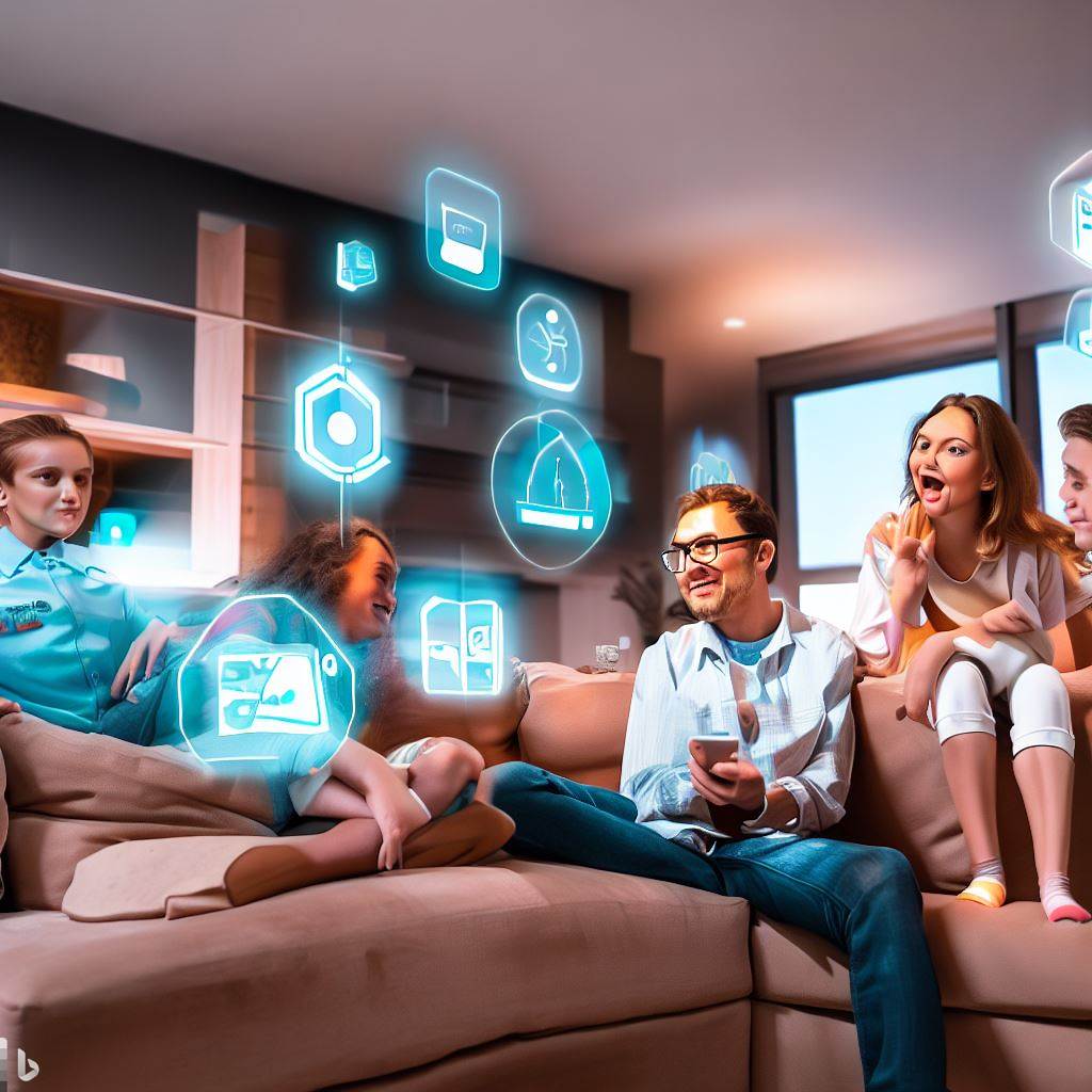 Family enjoying a modern smart home with time-saving features